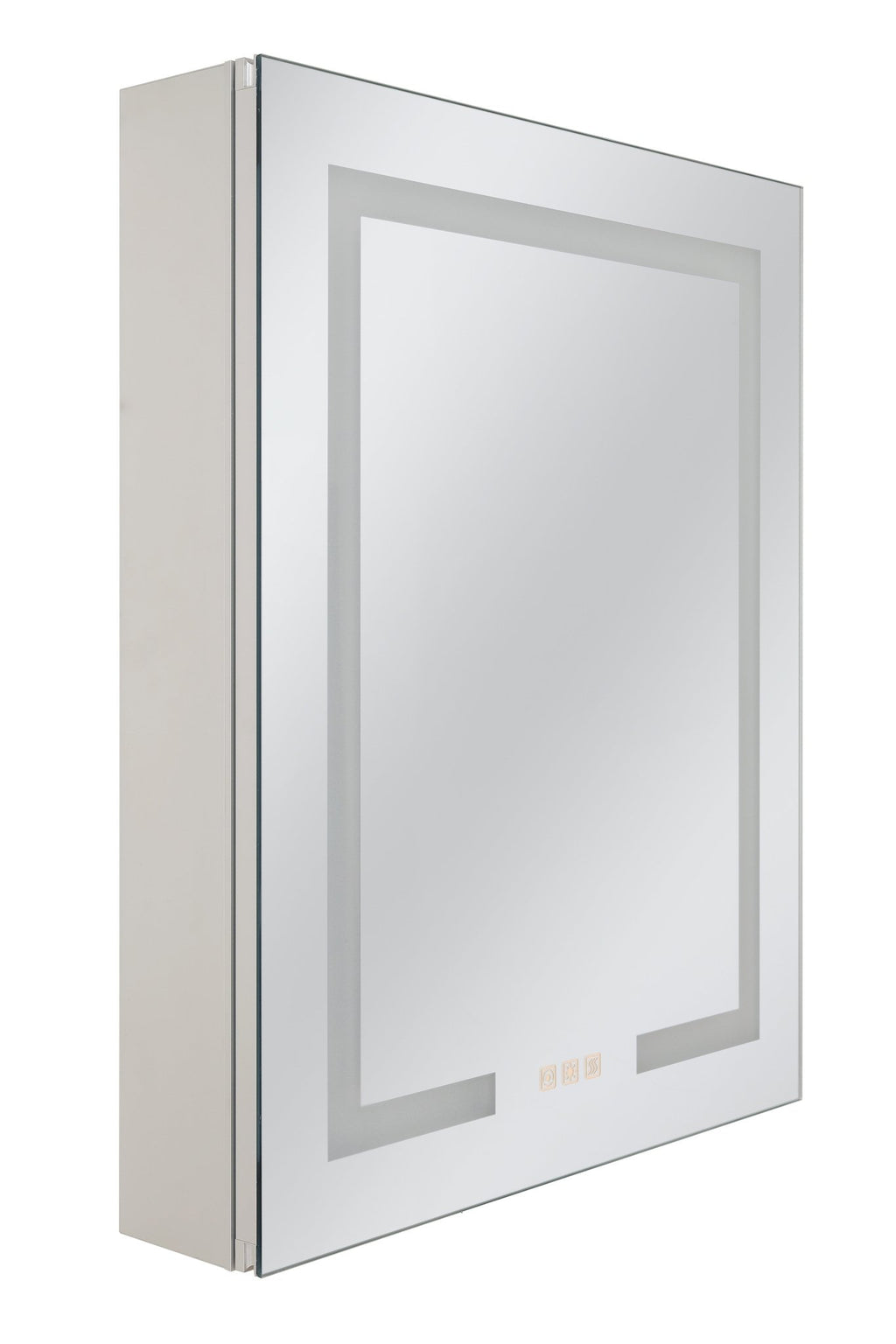 24" x 30" Front/Inside Lit LED Mirror Medicine Cabinet in White - Orvon Lighting