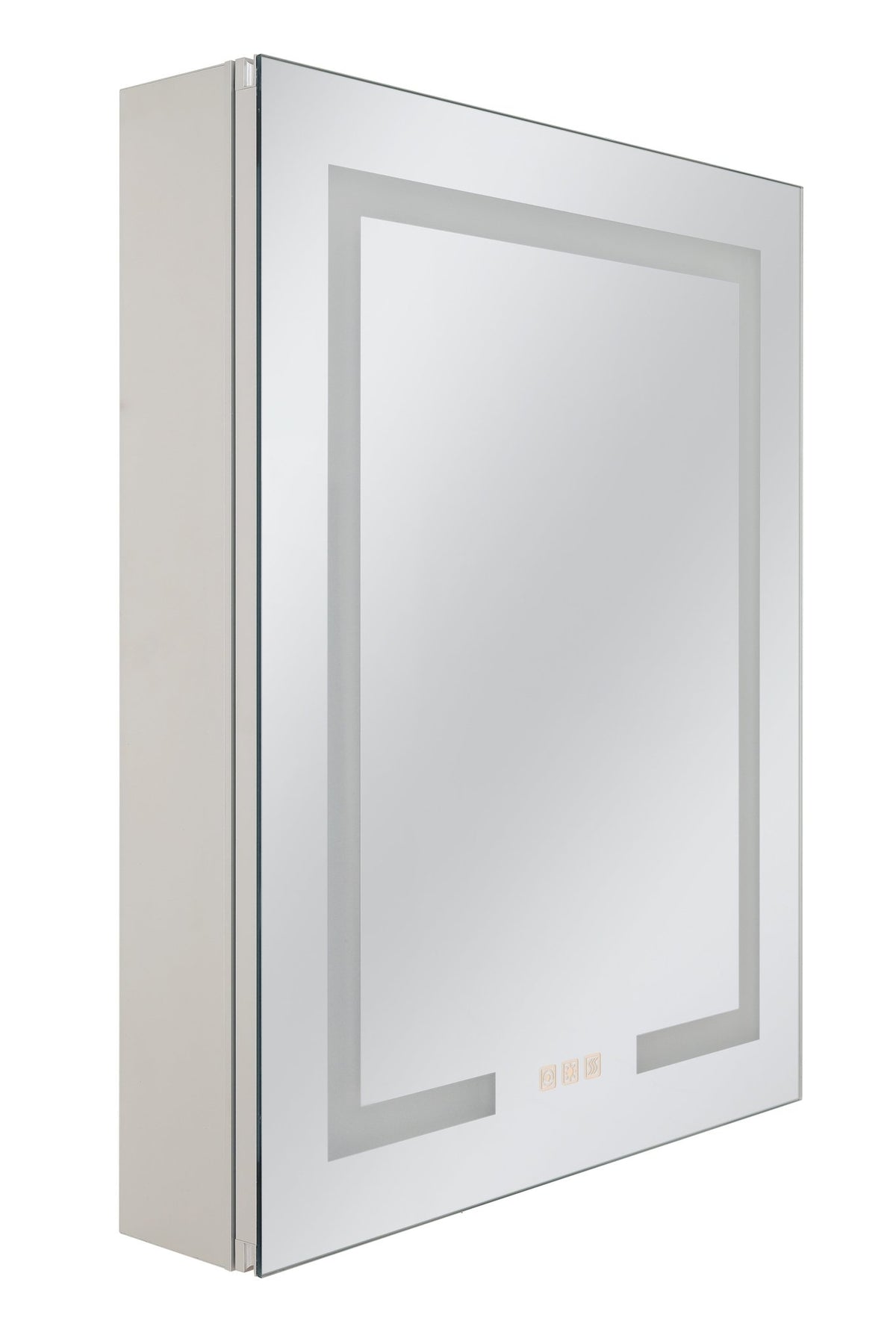 24" x 30" Front/Inside Lit LED Mirror Medicine Cabinet in White - Orvon Lighting
