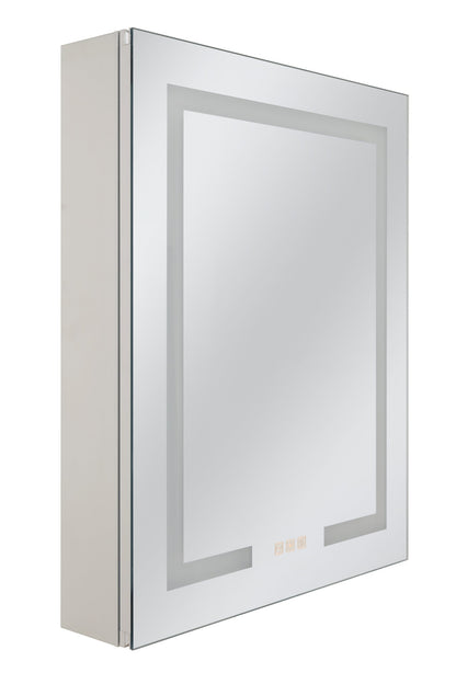 24" x 30" Front/Inside Lit LED Mirror Medicine Cabinet in White - Orvon Lighting