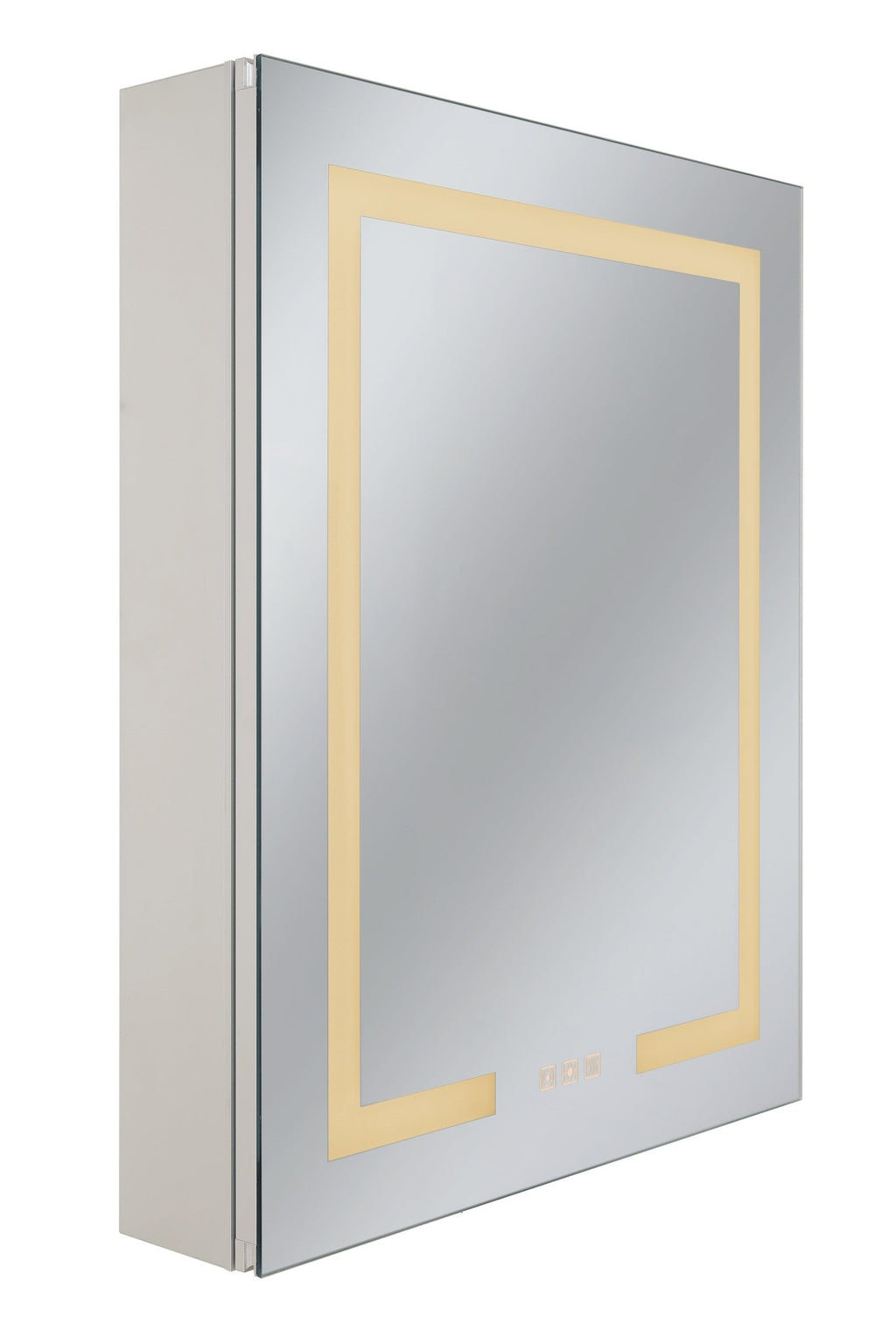 24" x 30" Front/Inside Lit LED Mirror Medicine Cabinet in White - Orvon Lighting