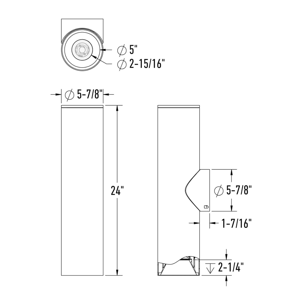 24in Round Wall Sconce Universal Driver, 5cct, 3 - position Switch - Orvon Lighting