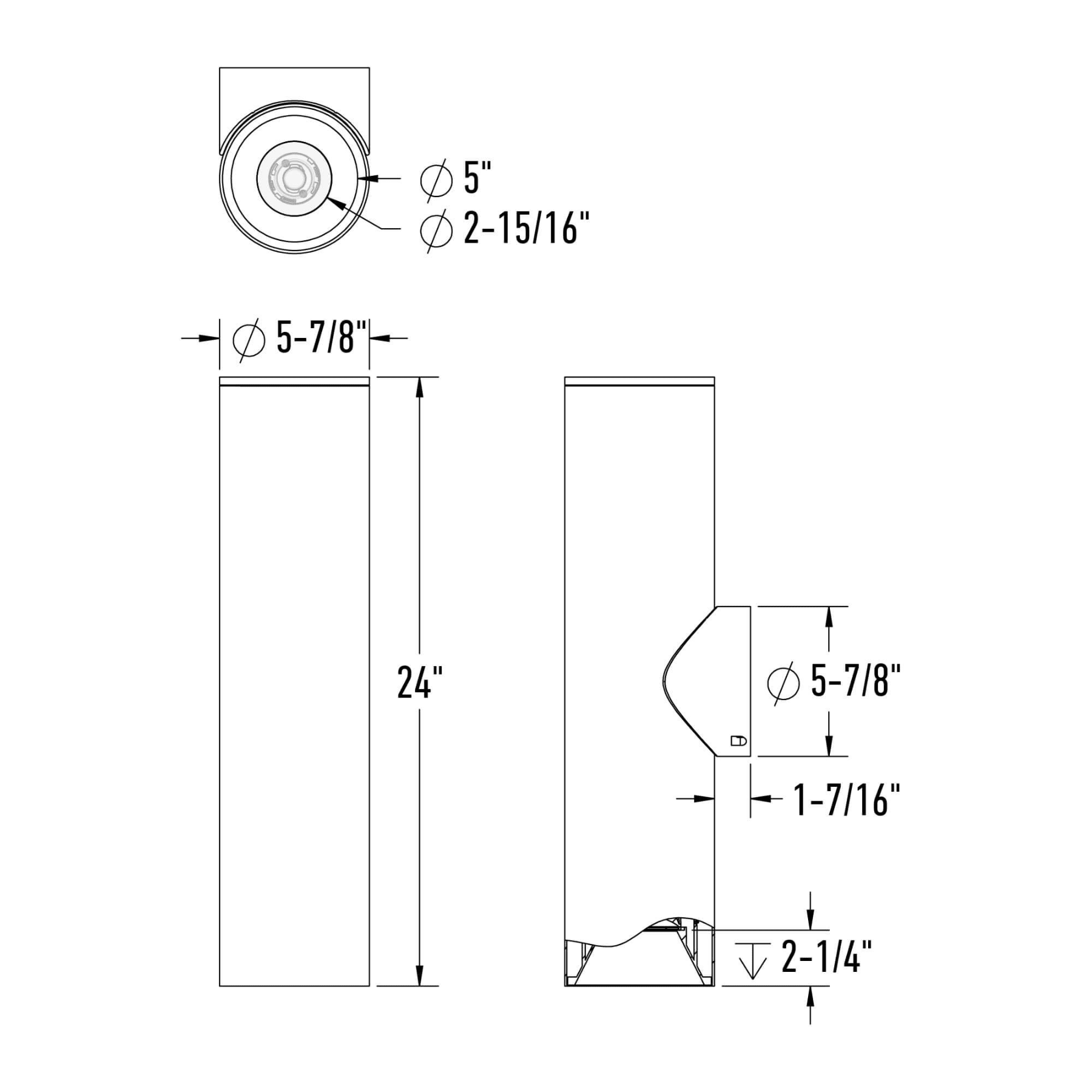 24in Round Wall Sconce Universal Driver, 5cct, 3 - position Switch - Orvon Lighting