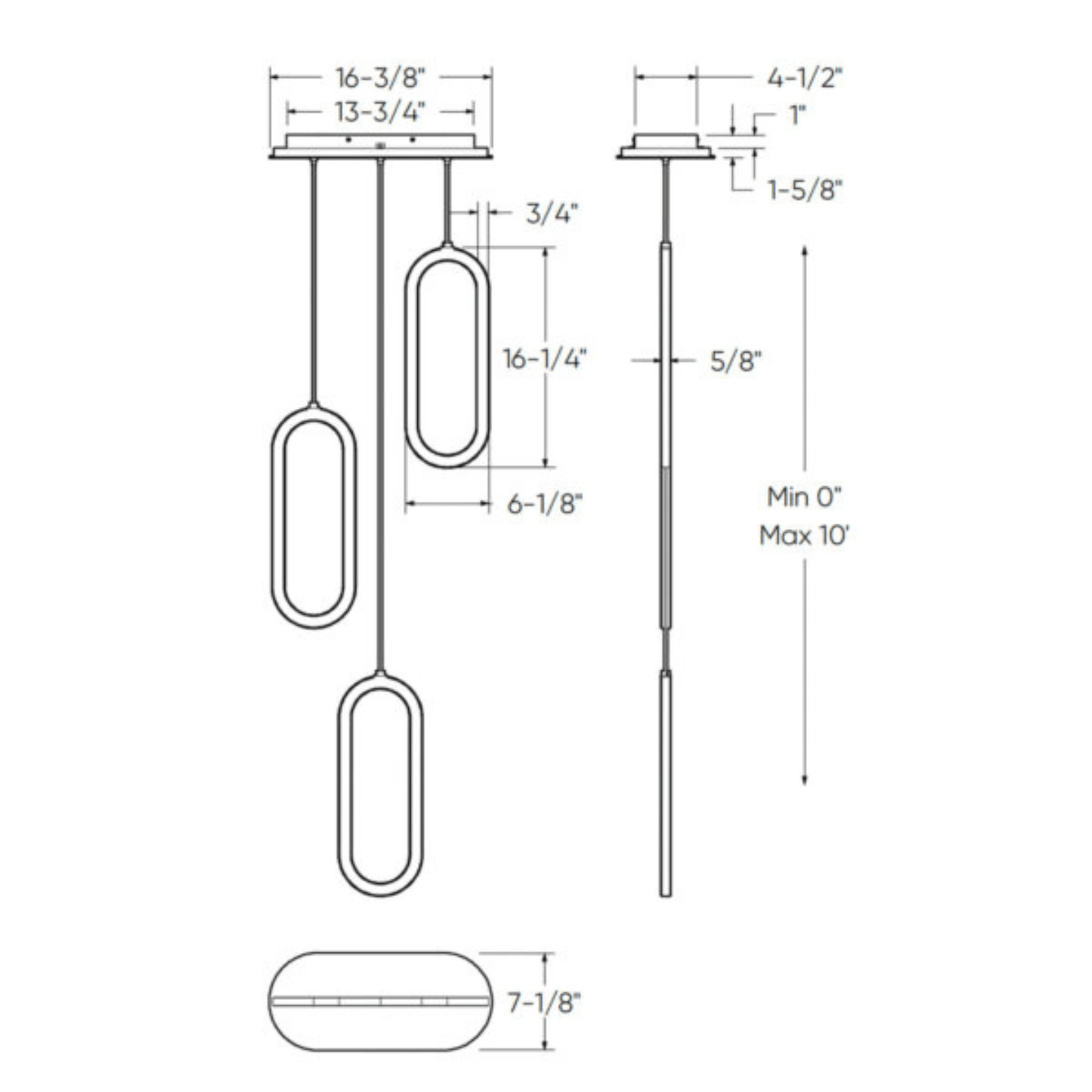 3 - Light Cluster Pendant - Orvon Lighting