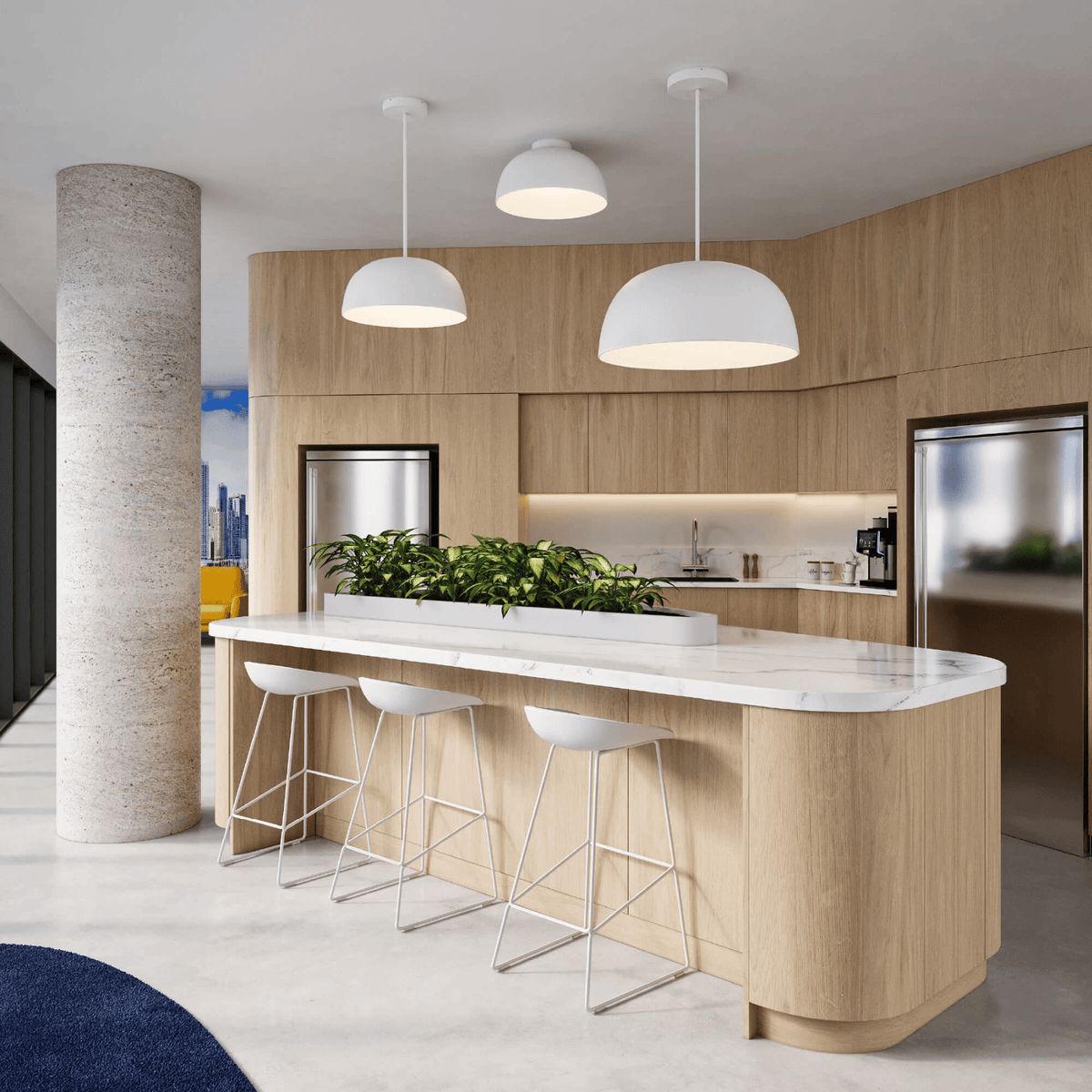 30″ 2 - in - 1 Flush Mount And Pendant - Orvon Lighting