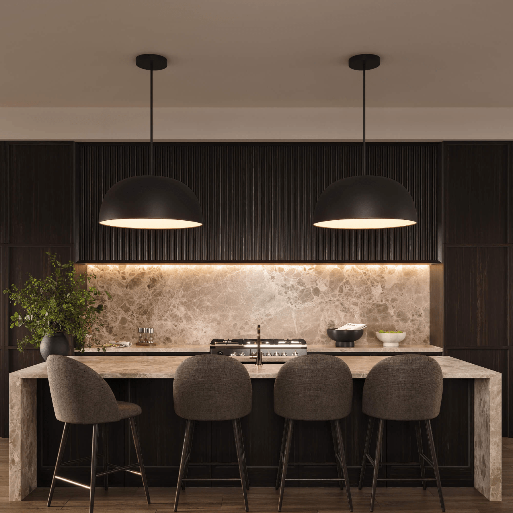 30″ 2 - in - 1 Flush Mount And Pendant - Orvon Lighting