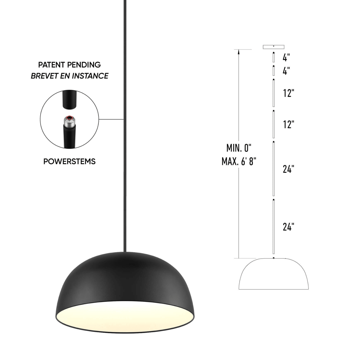 30″ 2 - in - 1 Flush Mount And Pendant - Orvon Lighting