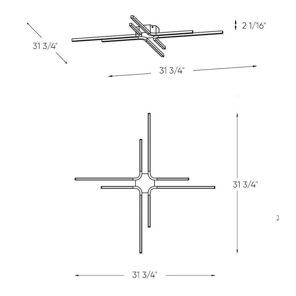 32 Inch Star LED Flush Mount - Orvon Lighting