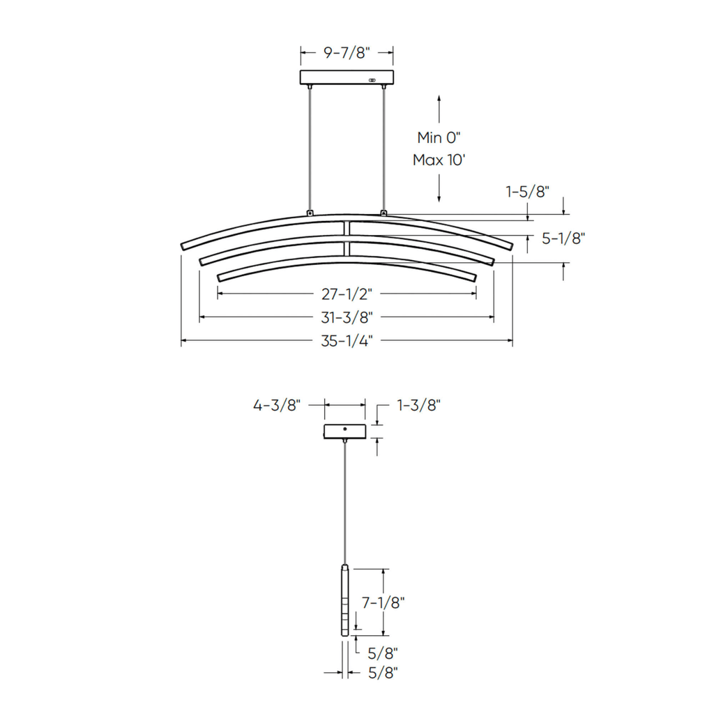 36″ LED Ceiling Pendant - Orvon Lighting