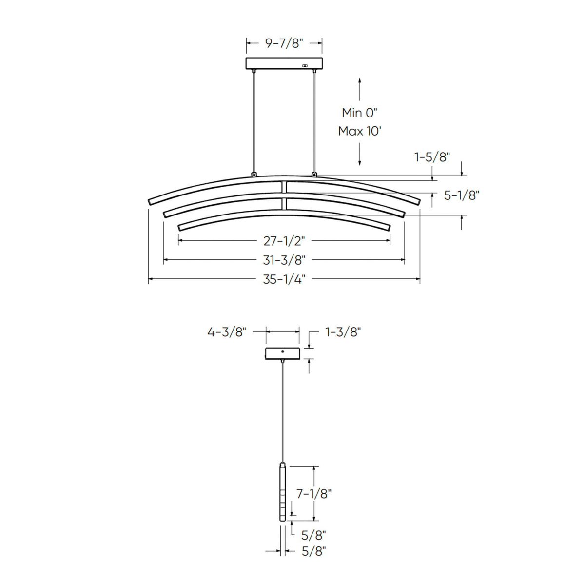 36″ LED Ceiling Pendant - Orvon Lighting