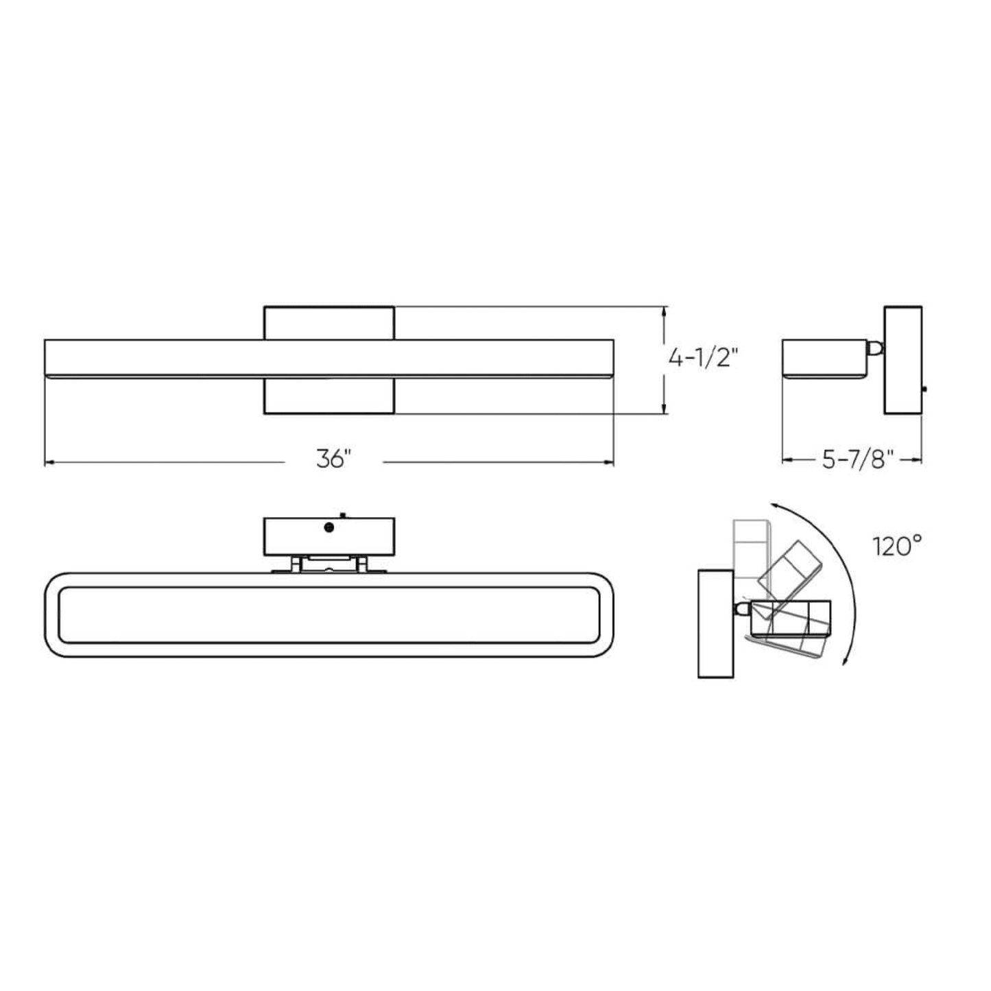 36'' Rectangular Swivel Vanity Wall Sconce - Orvon Lighting