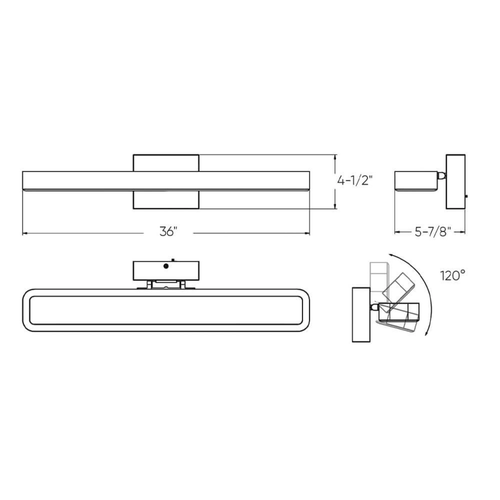 36'' Rectangular Swivel Vanity Wall Sconce - Orvon Lighting
