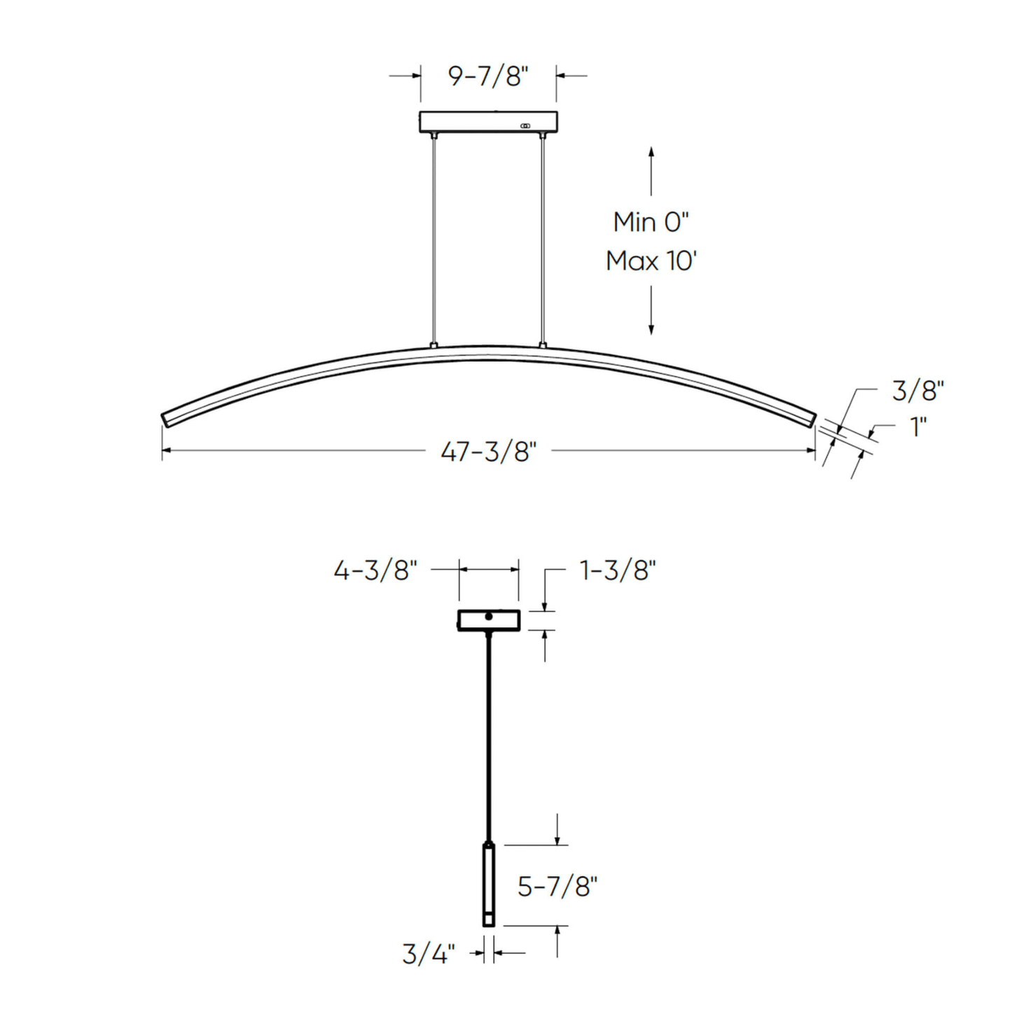 48″ LED Ceiling Pendant - Orvon Lighting