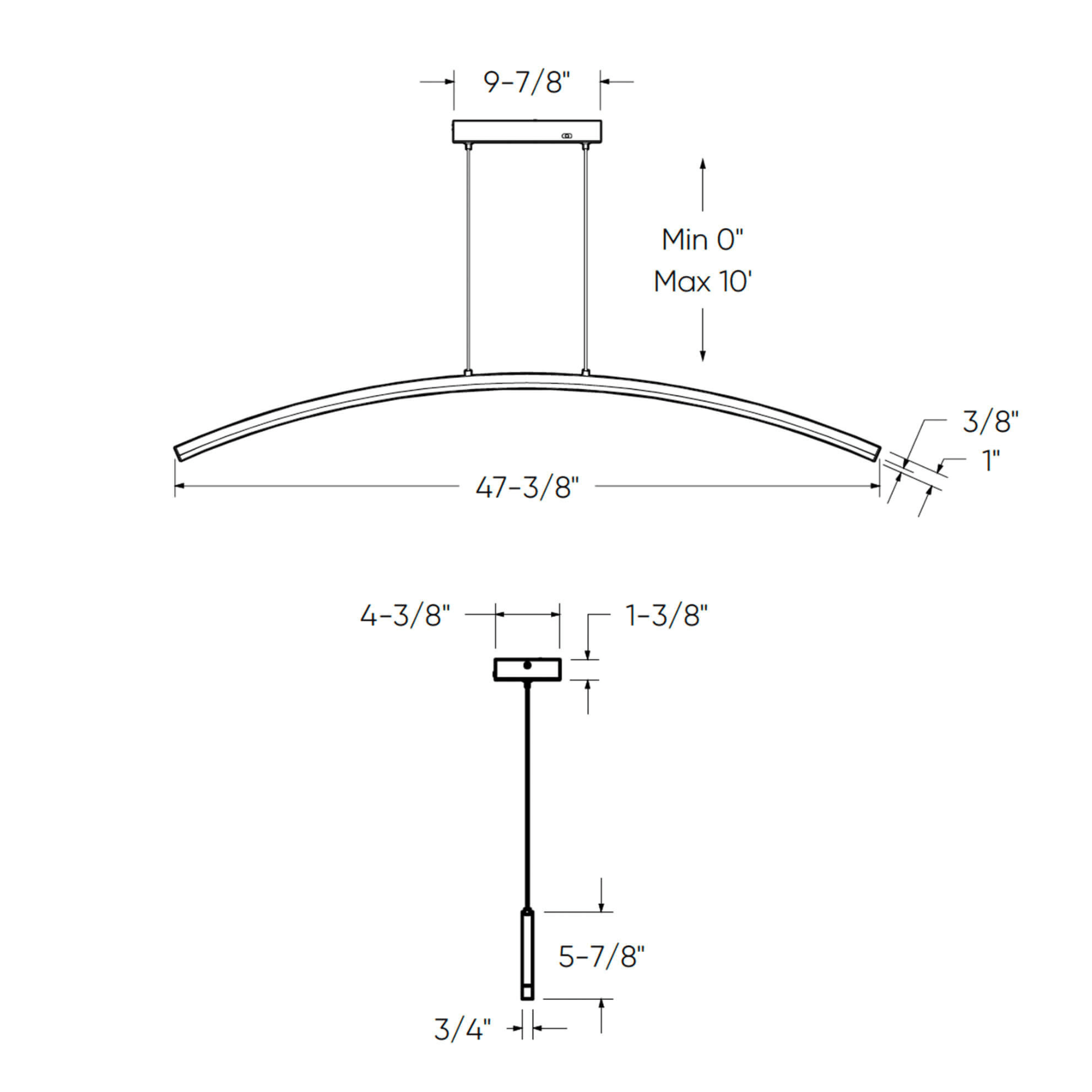 48″ LED Ceiling Pendant - Orvon Lighting