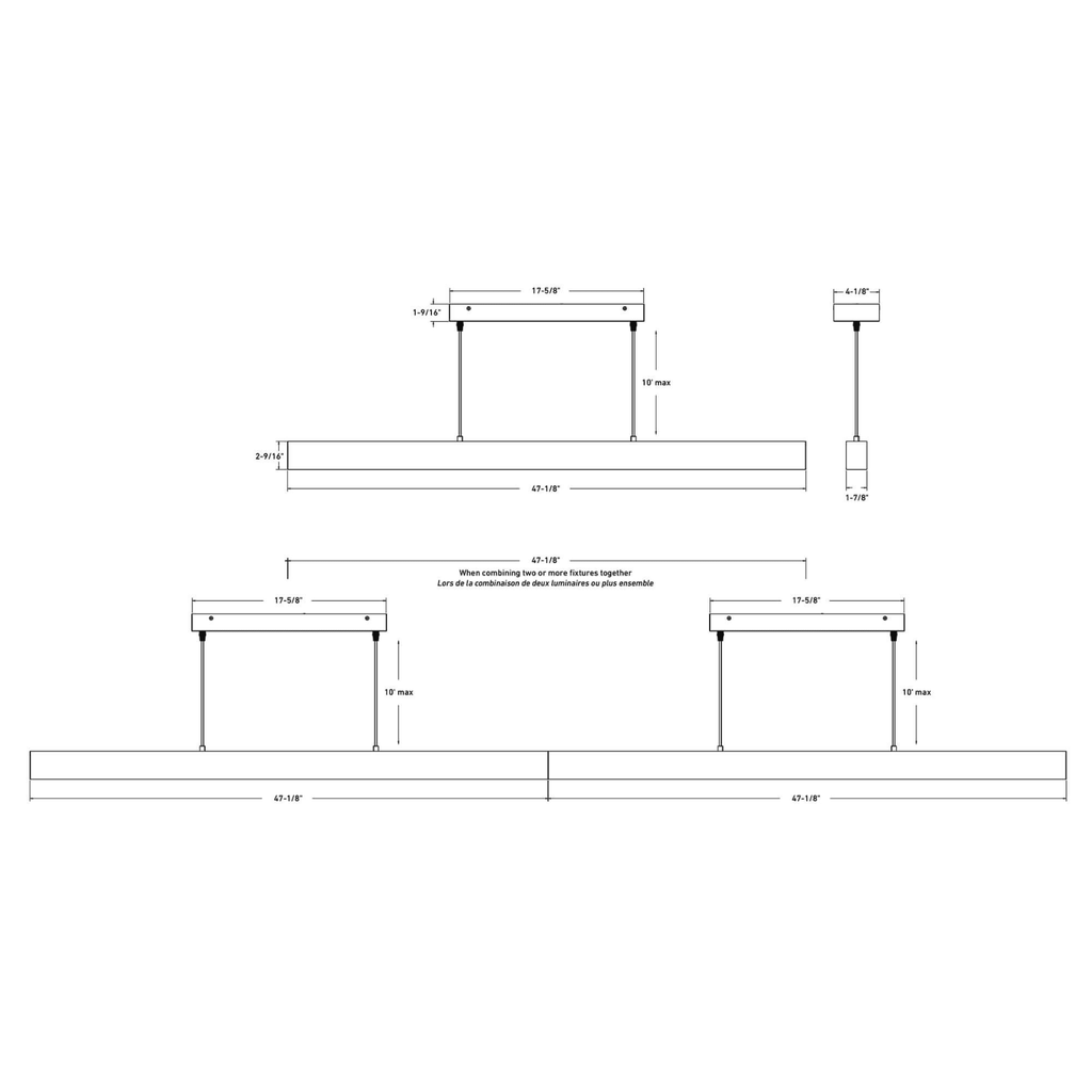 48″ Linear LED Pendant Light - Orvon Lighting