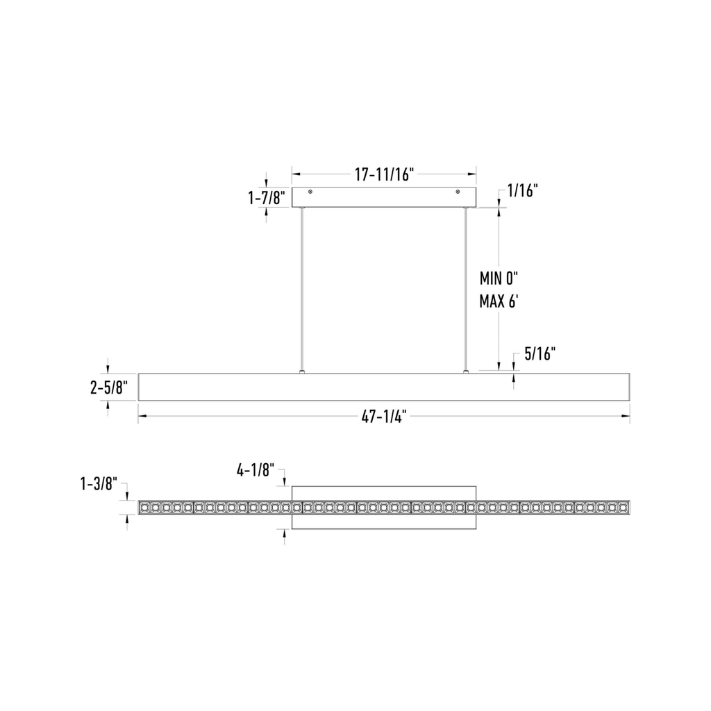 48” Multi - spot Linear Pendant - Orvon Lighting