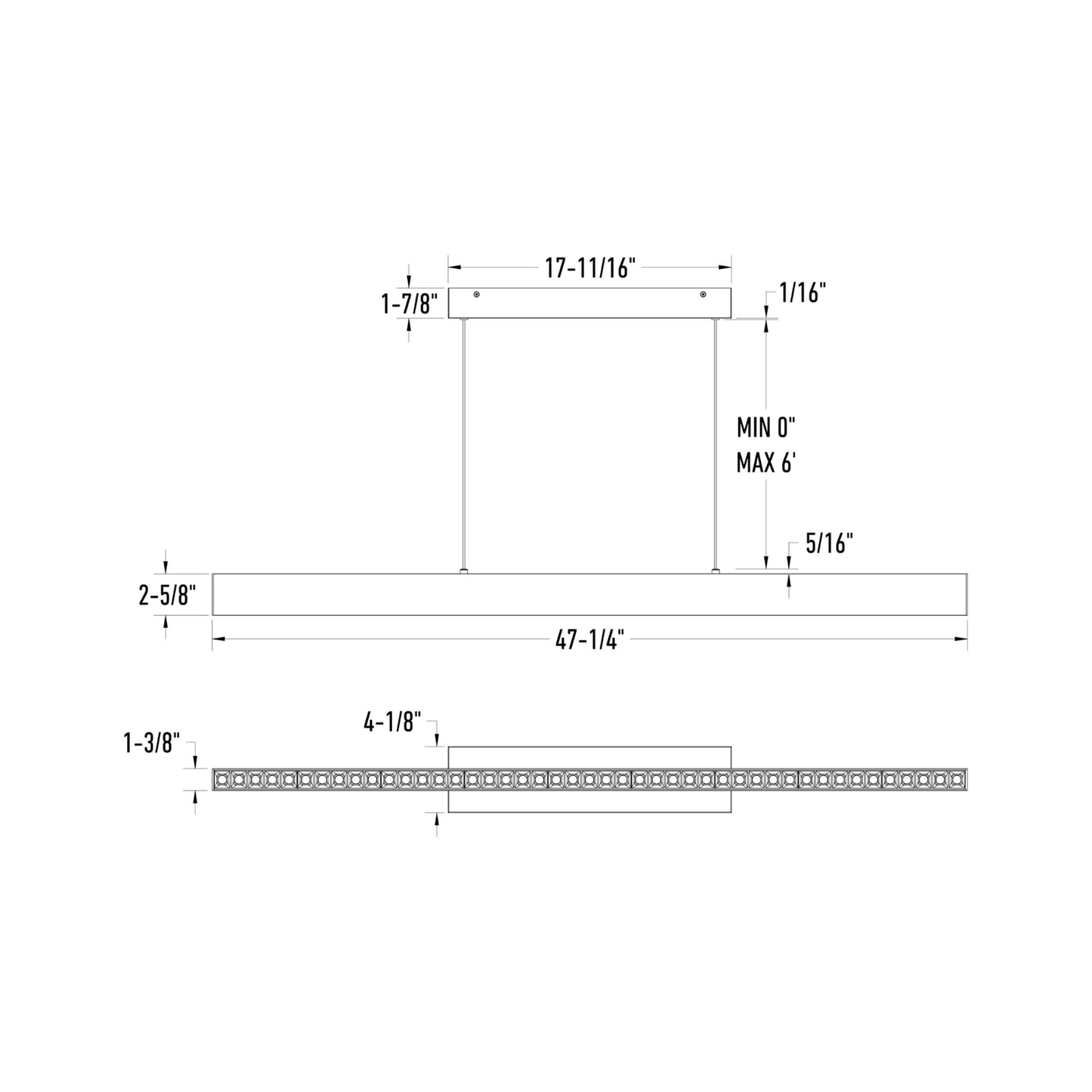 48” Multi - spot Linear Pendant - Orvon Lighting
