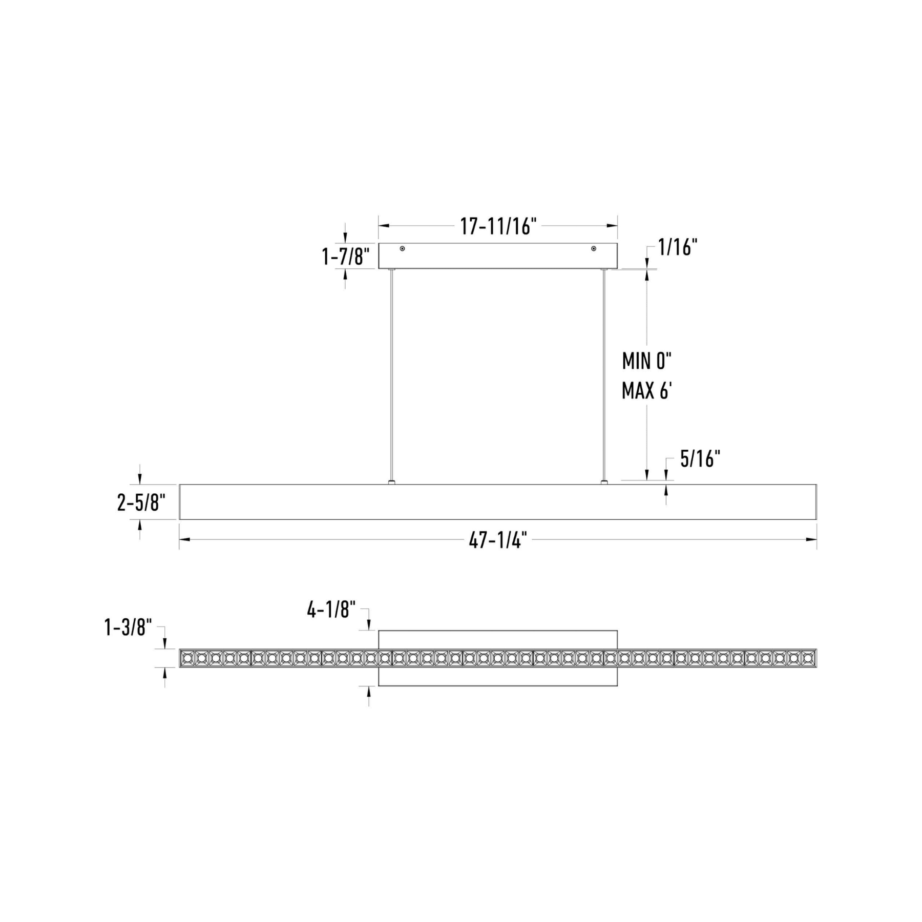 48” Multi - spot Linear Pendant - Orvon Lighting