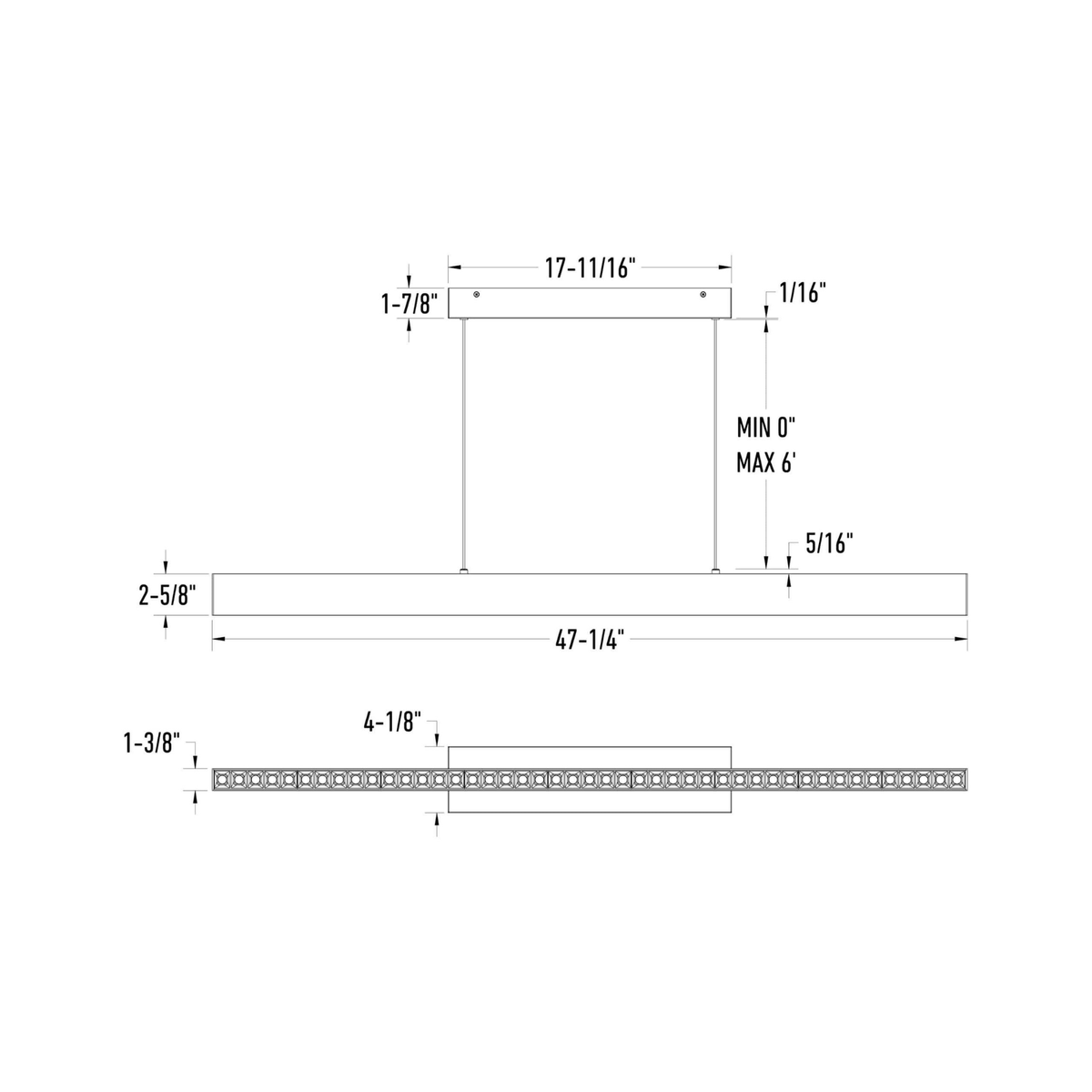 48” Multi - spot Linear Pendant - Orvon Lighting
