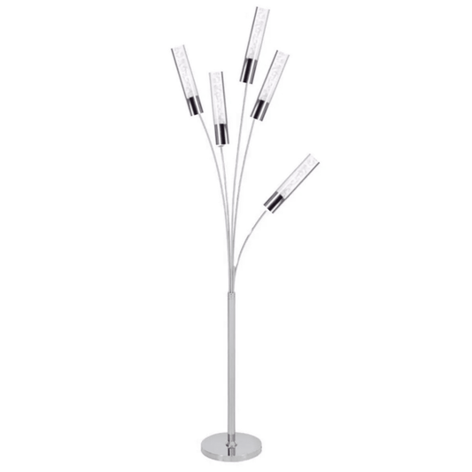 5 Acrylic Cylinders Floor Lamp Chrome - Orvon Lighting