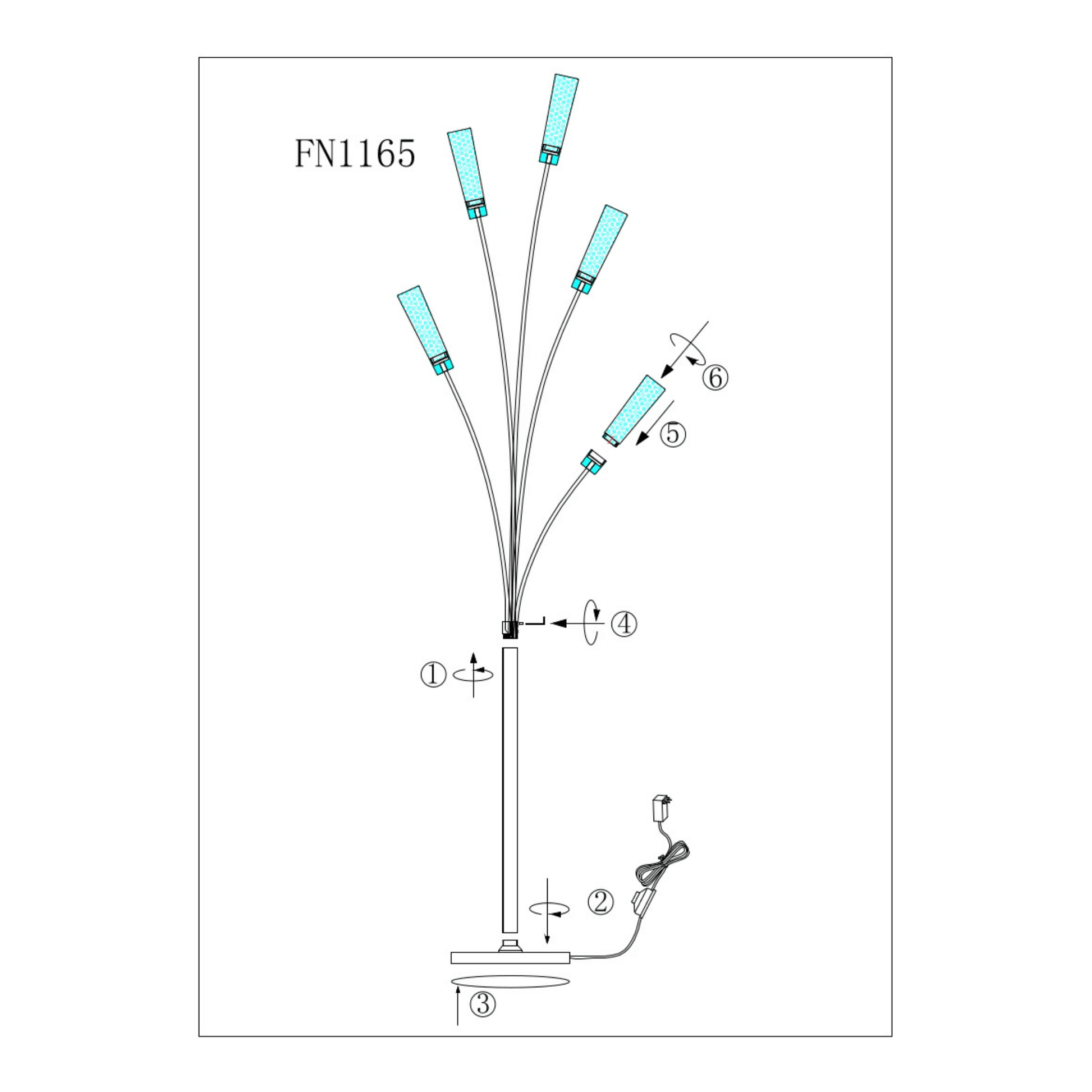 5 Acrylic Cylinders Floor Lamp Chrome - Orvon Lighting