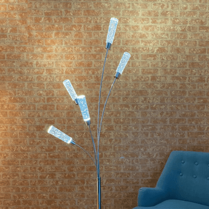 5 Acrylic Cylinders Floor Lamp Chrome - Orvon Lighting