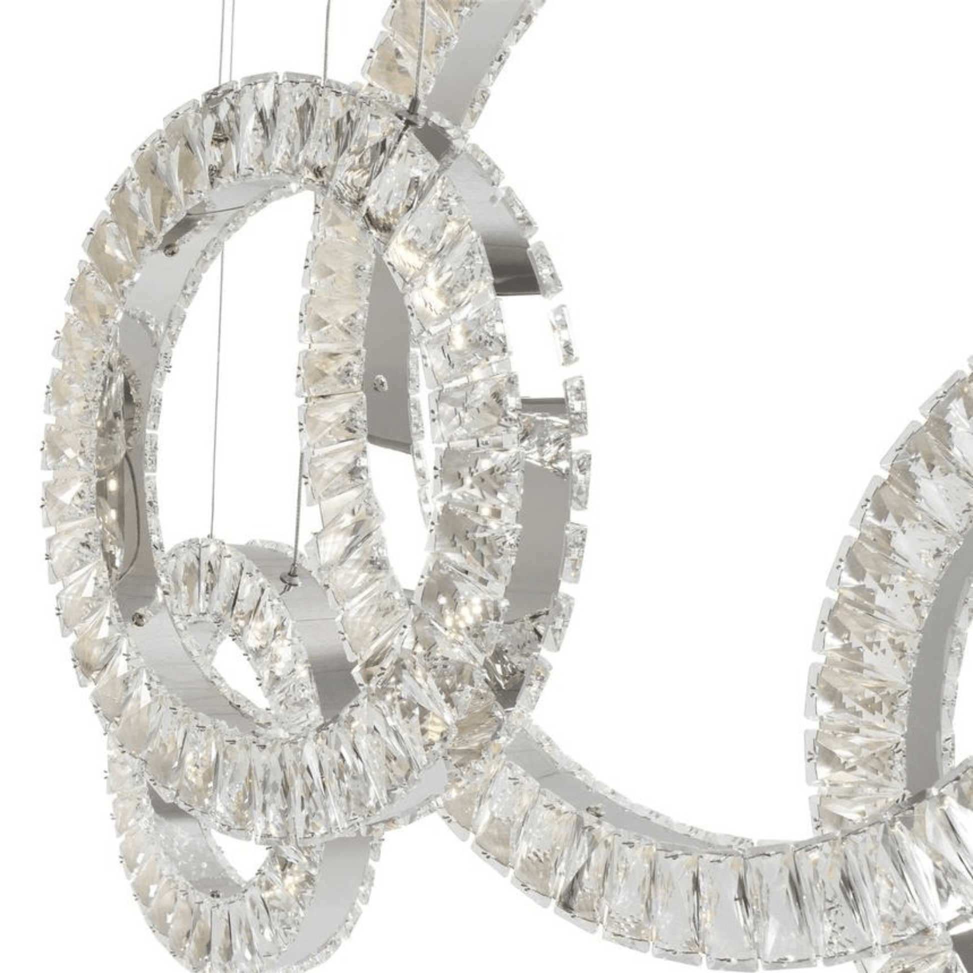 5 Hoop Crystal Progression Chandelier Chrome - Orvon Lighting