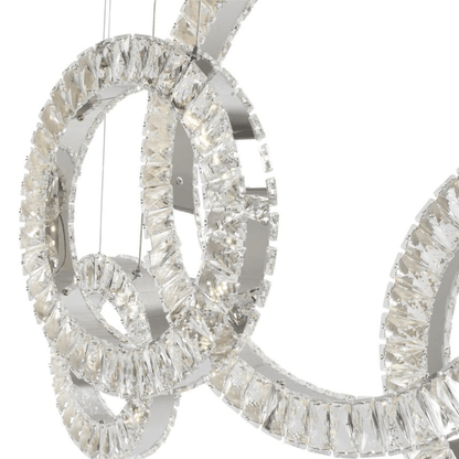 5 Hoop Crystal Progression Chandelier Chrome - Orvon Lighting