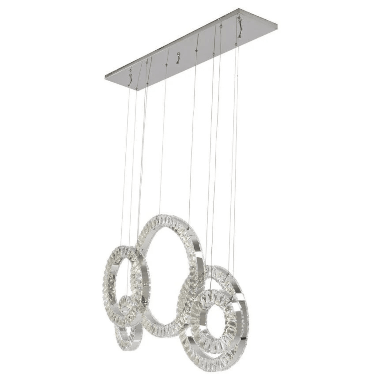 5 Hoop Crystal Progression Chandelier Chrome - Orvon Lighting