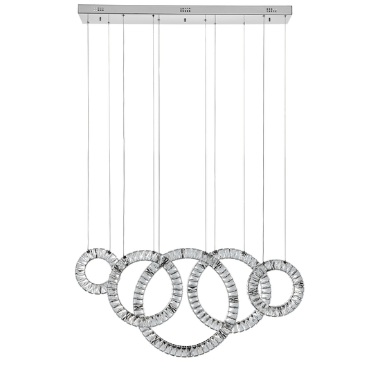 5 Hoop Crystal Progression Chandelier Chrome - Orvon Lighting