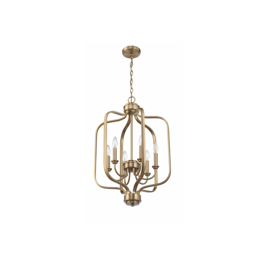 Bolden 6 Light 18 inch Satin Brass Foyer Pendant Ceiling Light