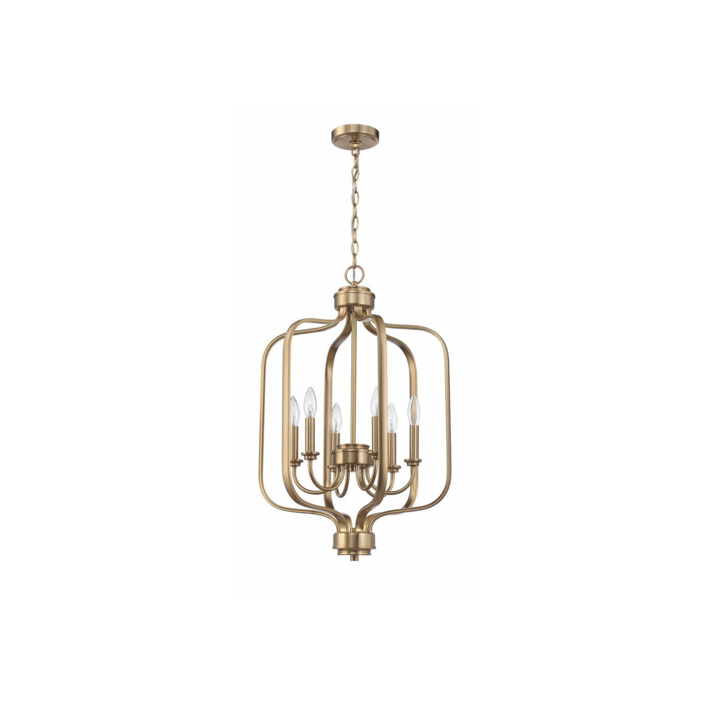Bolden 6 Light 18 inch Satin Brass Foyer Pendant Ceiling Light