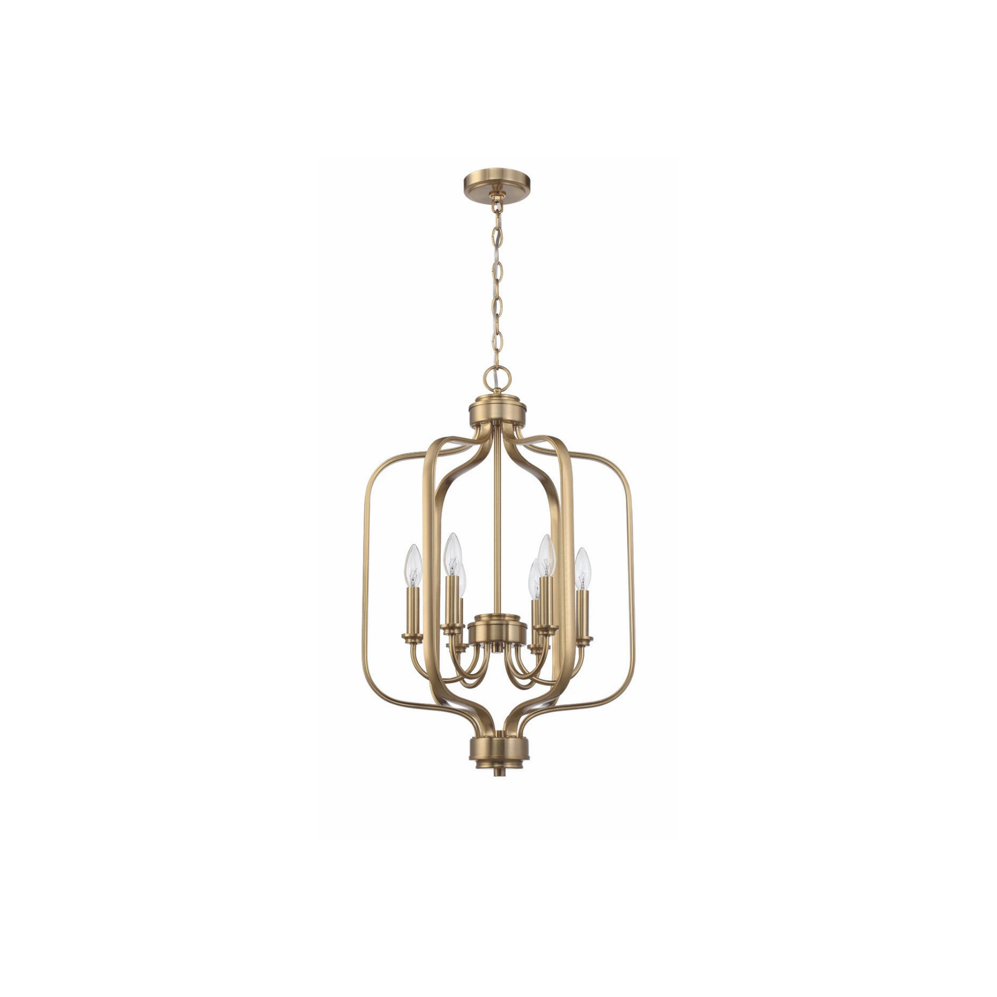 Bolden 6 Light 18 inch Satin Brass Foyer Pendant Ceiling Light