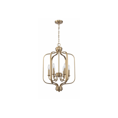 Bolden 6 Light 18 inch Satin Brass Foyer Pendant Ceiling Light