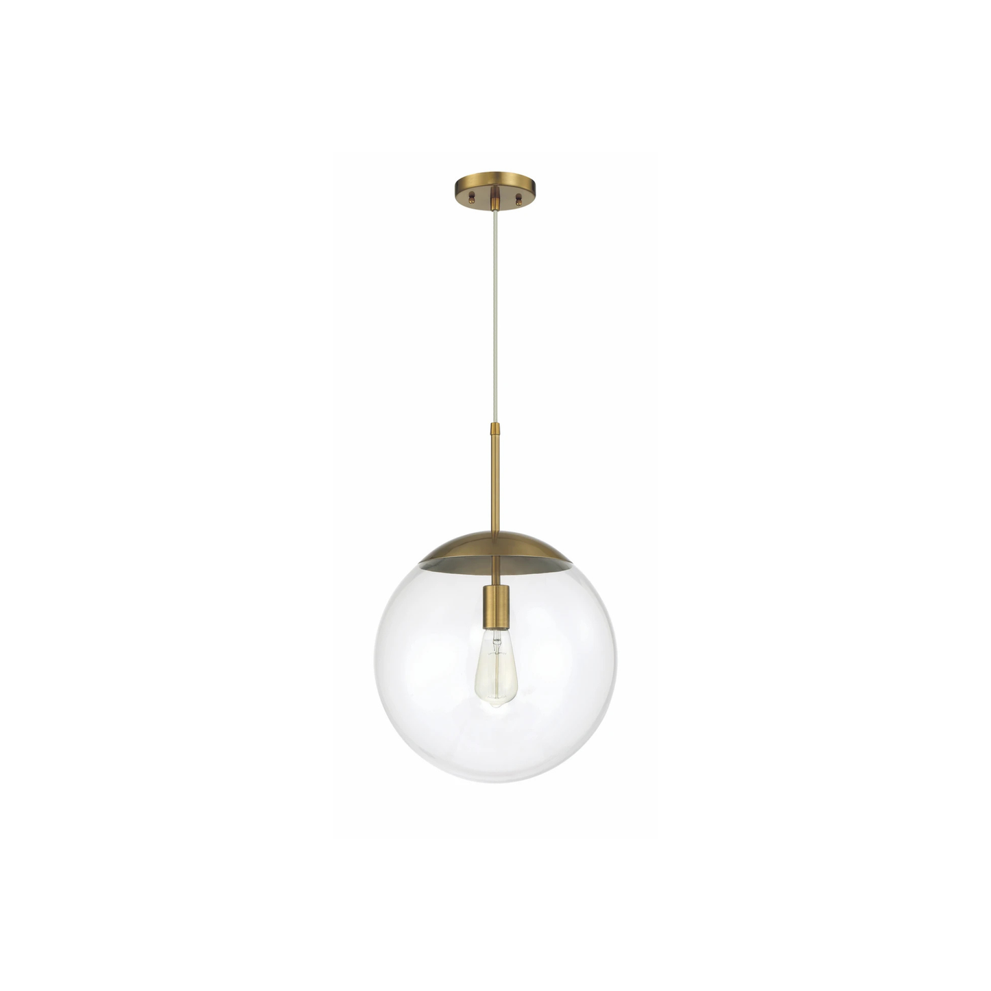 Gaze 1 Light 14 inch Satin Brass Pendant Ceiling Light in Clear Glass