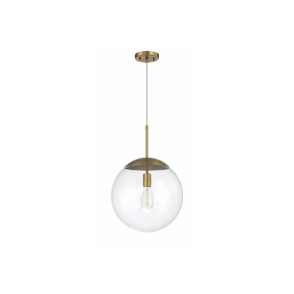 Gaze 1 Light 14 inch Satin Brass Pendant Ceiling Light in Clear Glass