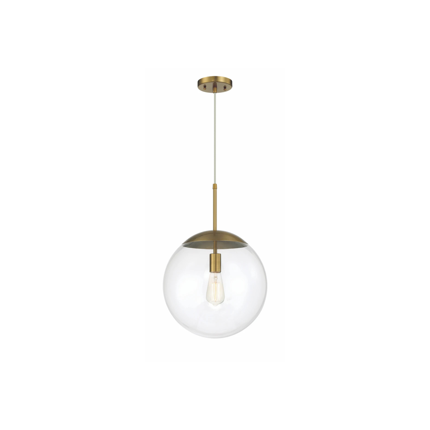 Gaze 1 Light 14 inch Satin Brass Pendant Ceiling Light in Clear Glass