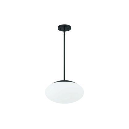Gaze 1 Light 14 inch Flat Black Pendant Ceiling Light in Clear Glass