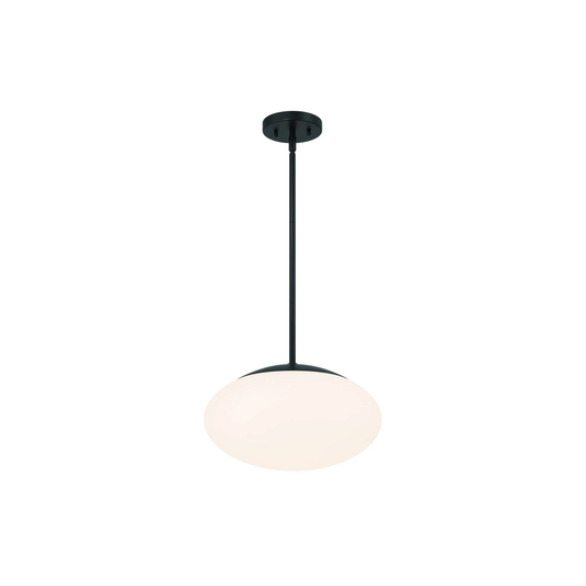 Gaze 1 Light 14 inch Flat Black Pendant Ceiling Light in Clear Glass
