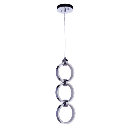 Context 3-Ring Integrated LED Pendant in Chrome