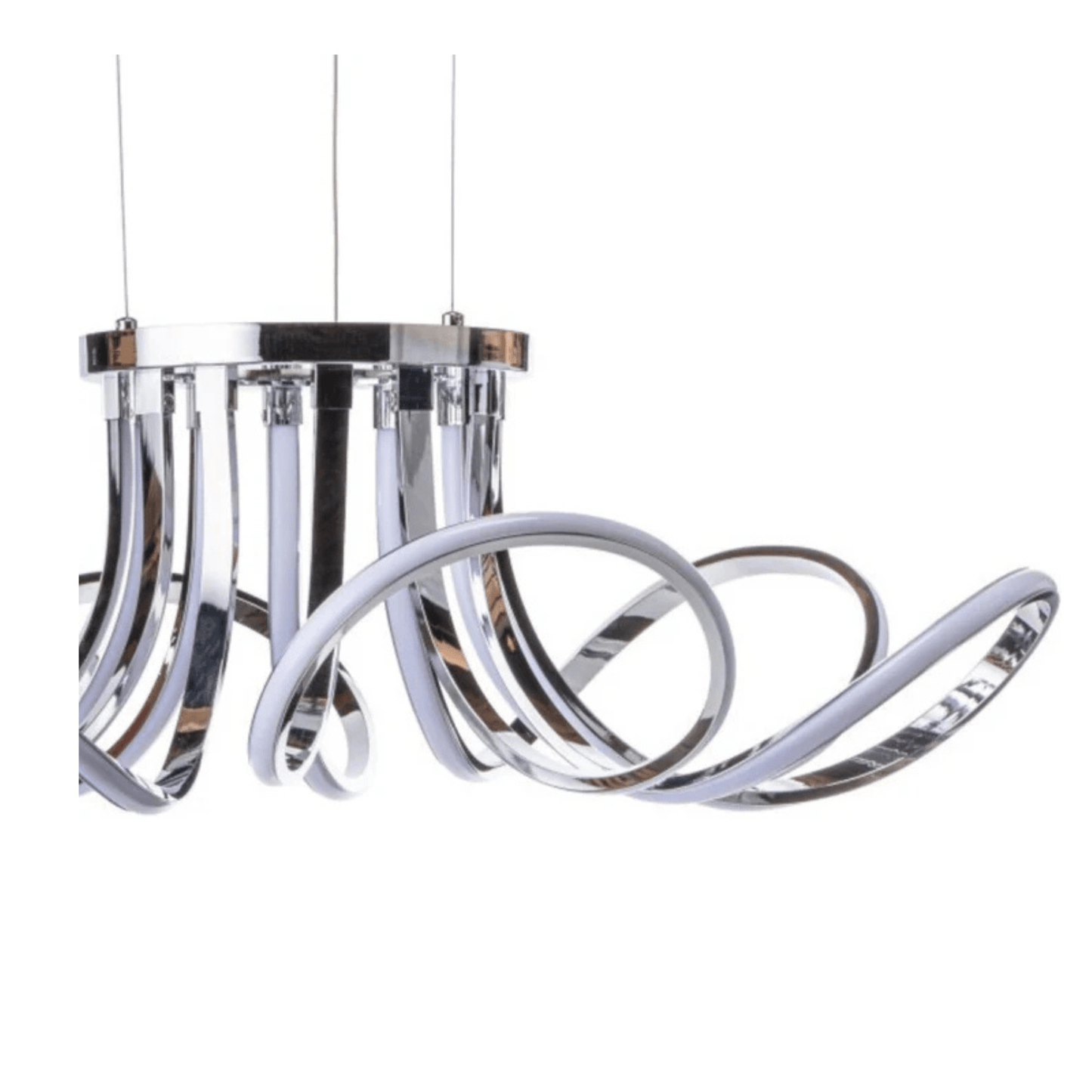 6 Petal Flower Dimmable LED Chandelier Chrome - Orvon Lighting