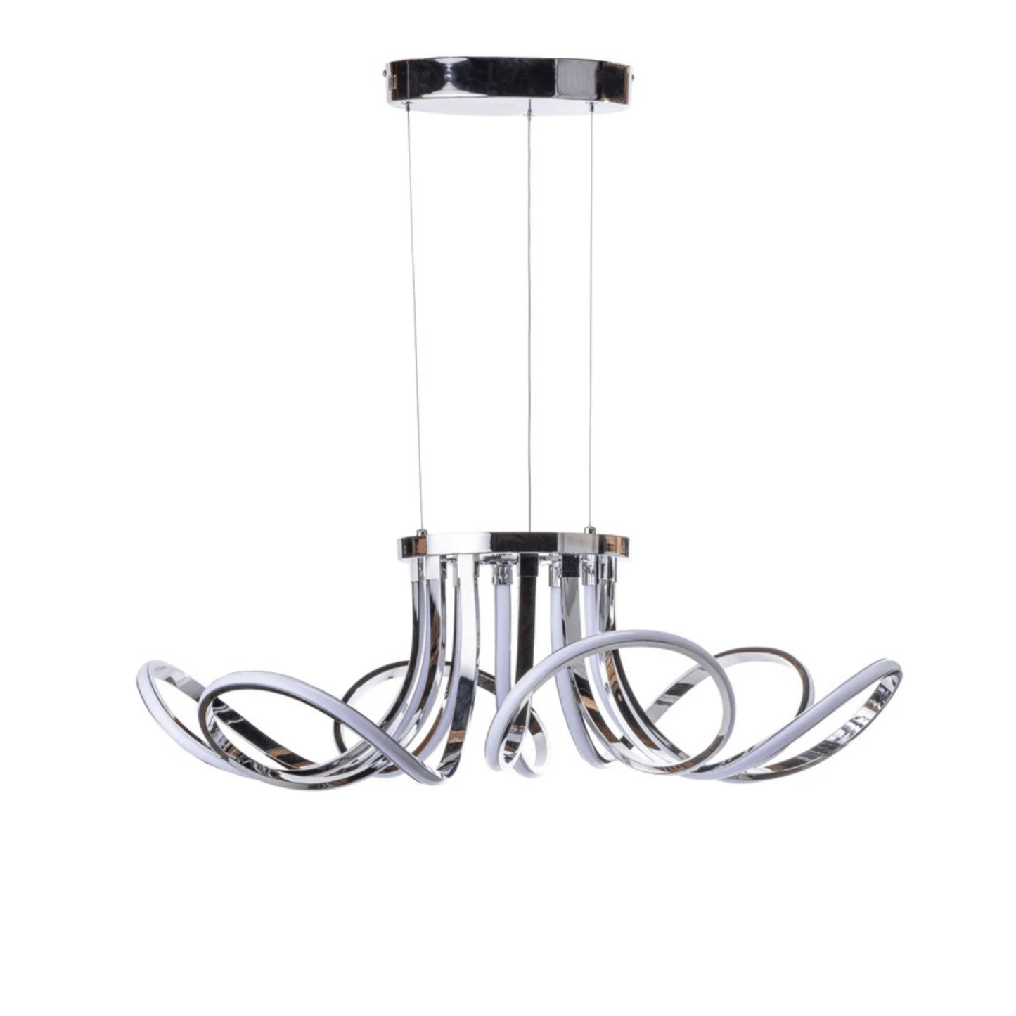 6 Petal Flower Dimmable LED Chandelier Chrome - Orvon Lighting