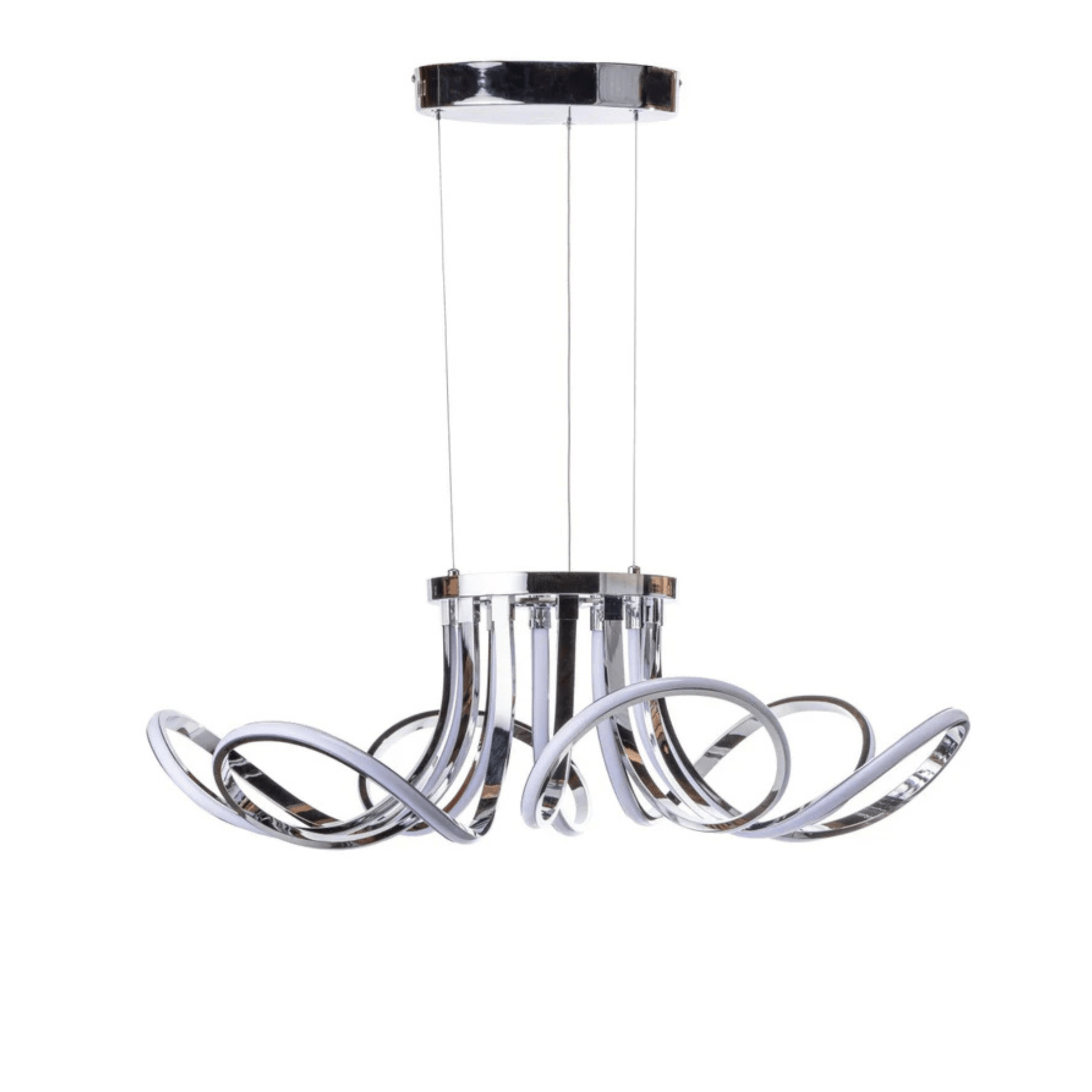 6 Petal Flower Dimmable LED Chandelier Chrome - Orvon Lighting