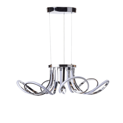 6 Petal Flower Dimmable LED Chandelier Chrome - Orvon Lighting