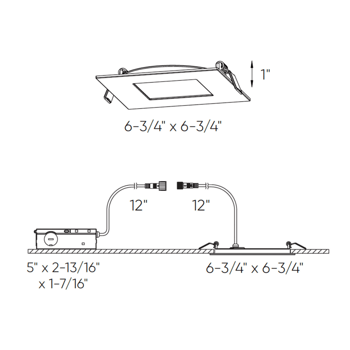 6″ Square Panel Light With Interchangeable Trims - Orvon Lighting