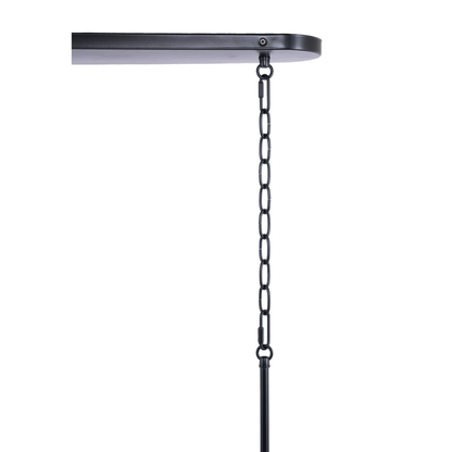 Council 6 Light Island in Flat Black/Satin Brass (Clear Swirl Texture Glass)