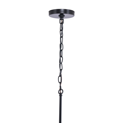 Council 1 Light Pendant in Flat Black/Satin Brass (Clear Swirl Texture Glass)
