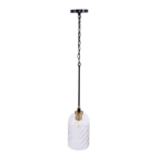 Council 1 Light Pendant in Flat Black/Satin Brass (Clear Swirl Texture Glass)