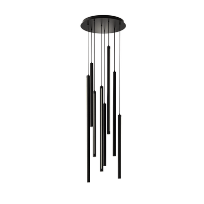 8 Light Round CCT LED Duo - Light Cylinder Pendant Cluster - Orvon Lighting