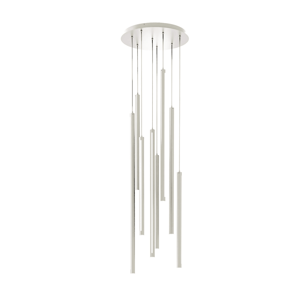 8 Light Round CCT LED Duo - Light Cylinder Pendant Cluster - Orvon Lighting