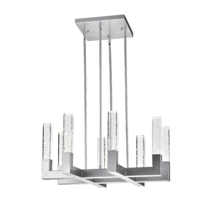 8 Light Square Crystal Dianyi LED Chandelier Silver - Orvon Lighting